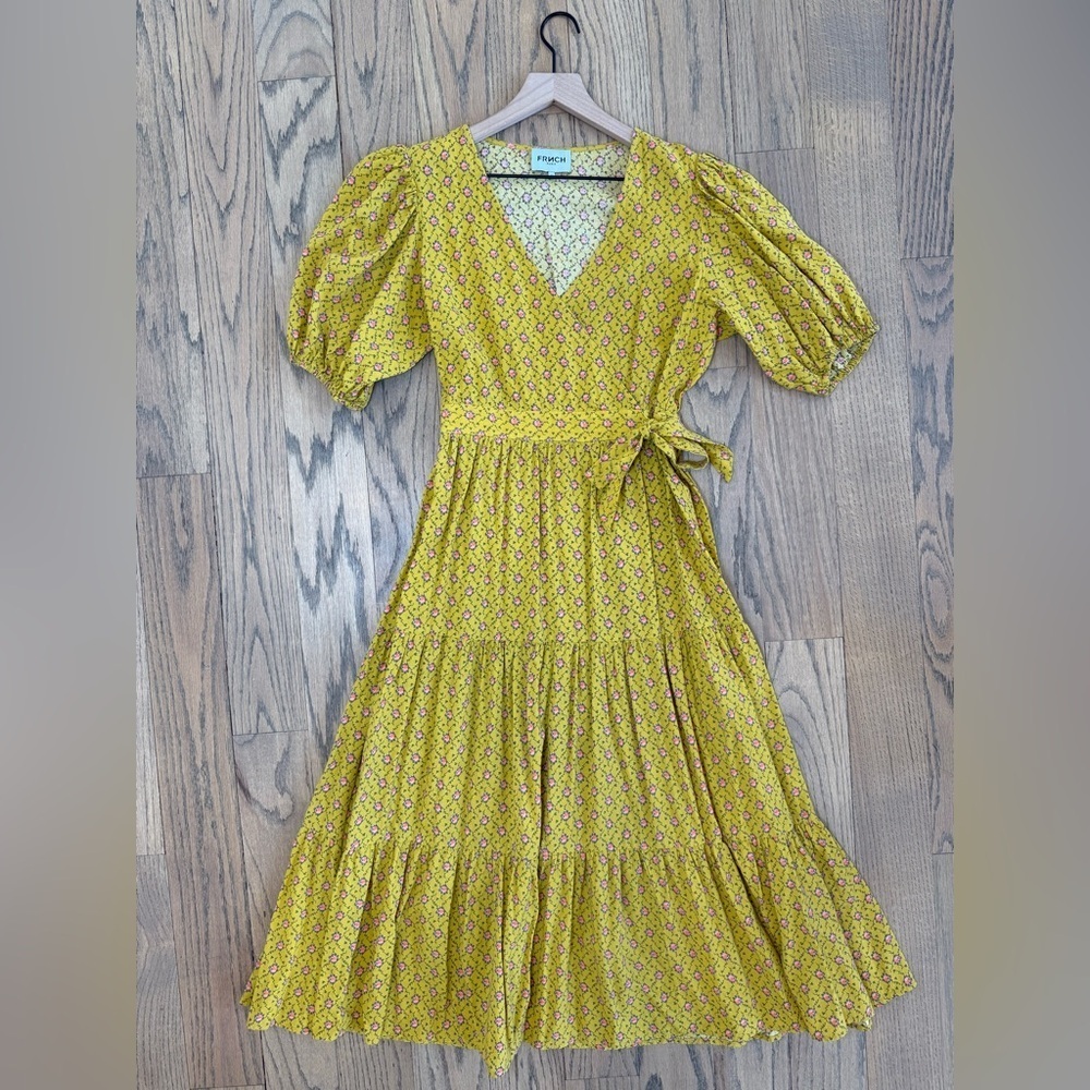 FRNCH Paris Women’s Gladys Floral Puff Sleeve Vintage Inspired Dress Size XS - Picture 3 of 14